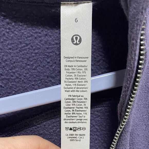 Lululemon 2024 Purple Scuba Full Zip Hoodie Size 6 - Picture 2 of 11